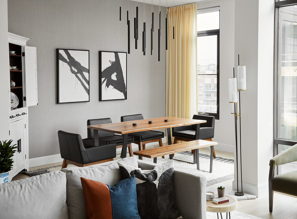 Photo of a mid-sized contemporary dining room in Chicago.