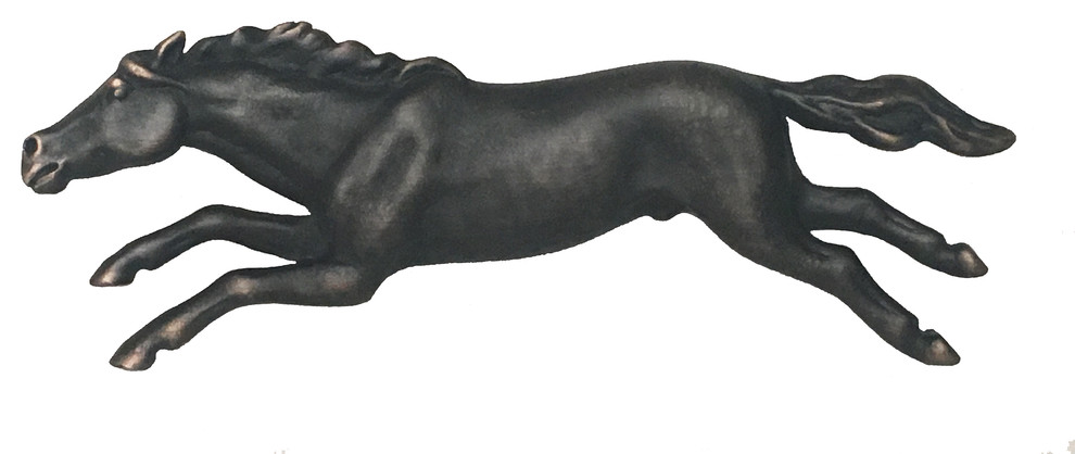 Wild Horse Pull, Left Facing, Oil Rub Bronze