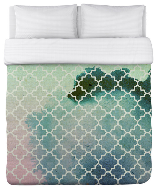 Splash Multi Light Green Duvet Cover Mediterranean Duvet