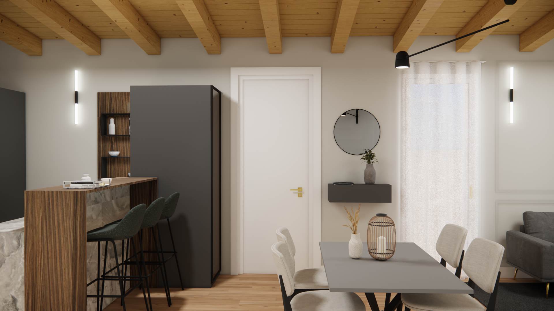 VIA CORTINA D'AMPEZZO | render - Soggiorno