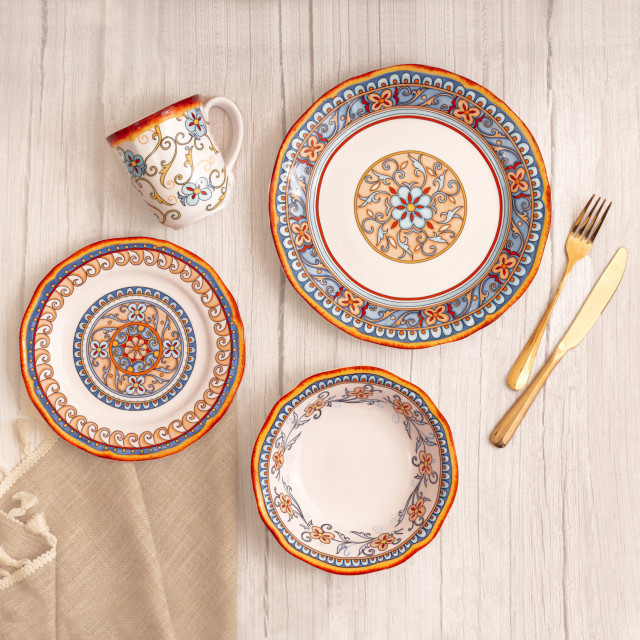 Duomo Italian Style Stoneware Dinnerware Set, Service for 4 ...
