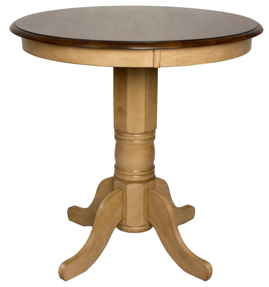 3 Piece 36" Round Pub Table Set withStools Counter Height Dining Seats