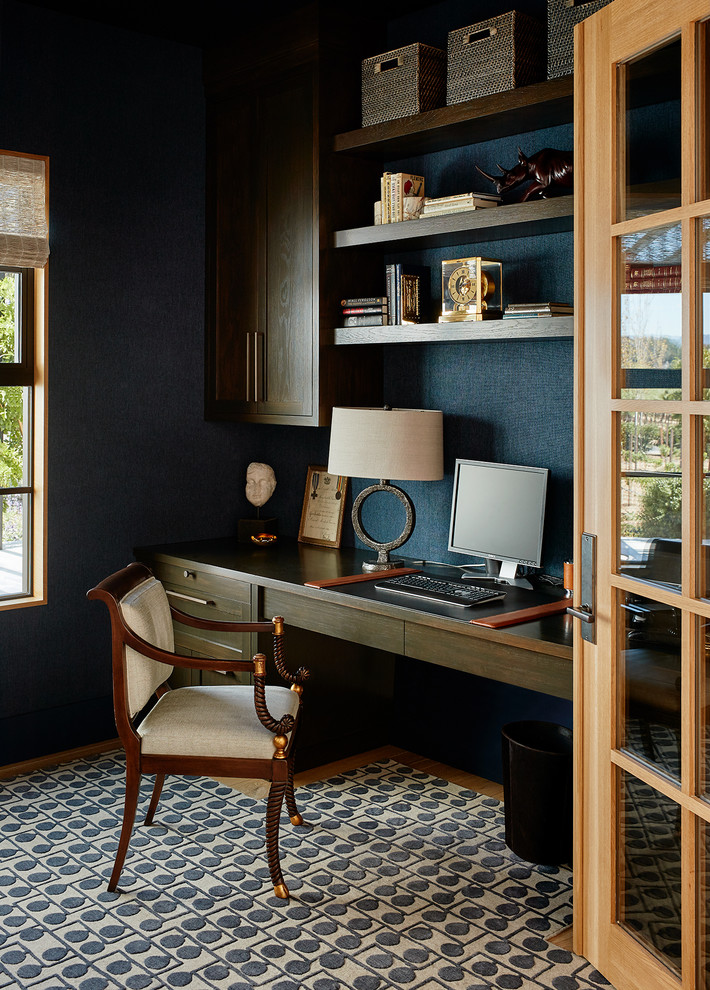 Design ideas for an arts and crafts home office in San Francisco.