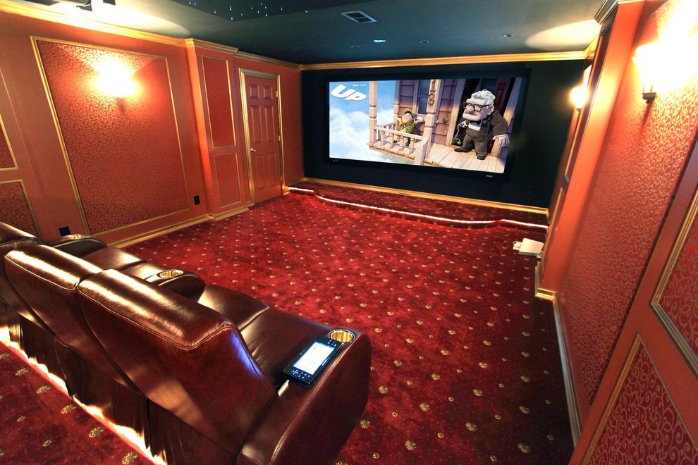 This is an example of a traditional home theatre in New York.