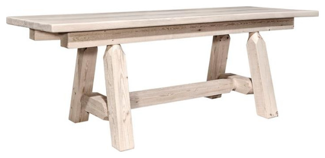 Montana Woodworks Homestead 6ft Solid Pine Wood Plank Style Bench in Natural