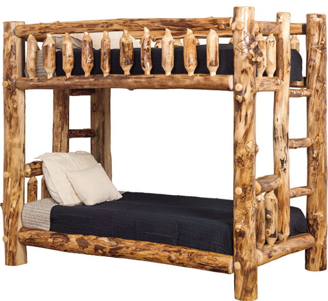 Rustic Aspen Log Mission Style Bunk Bed Rustic Bunk Beds by Furniture Barn USA Houzz