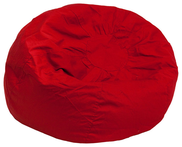 Offex Small Solid Red Kids Bean Bag Chair Contemporary Bean