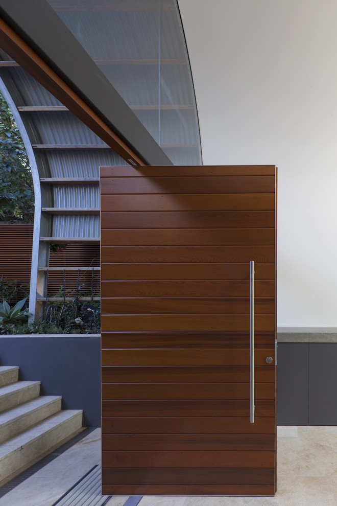 Timber front door Contemporary Entry Sydney by RAAarchitects