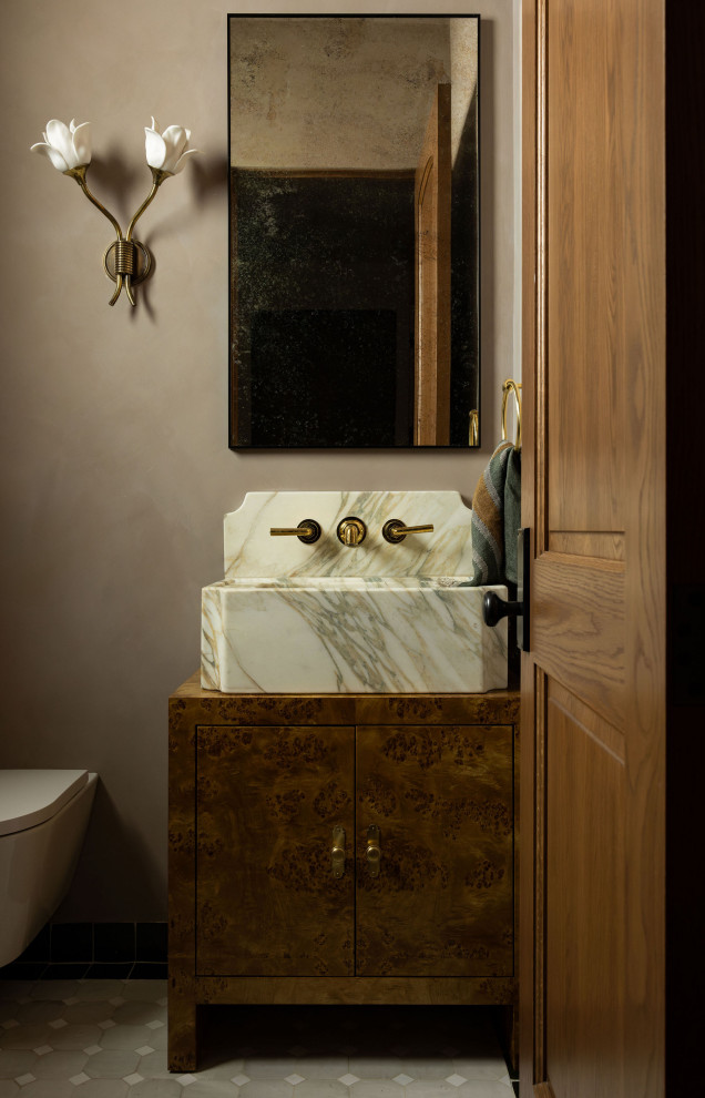 Ross Spanish Revival Powder Room - Mediterranean - Powder Room - San ...