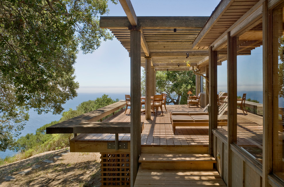 Design ideas for a country deck in San Francisco with a pergola.