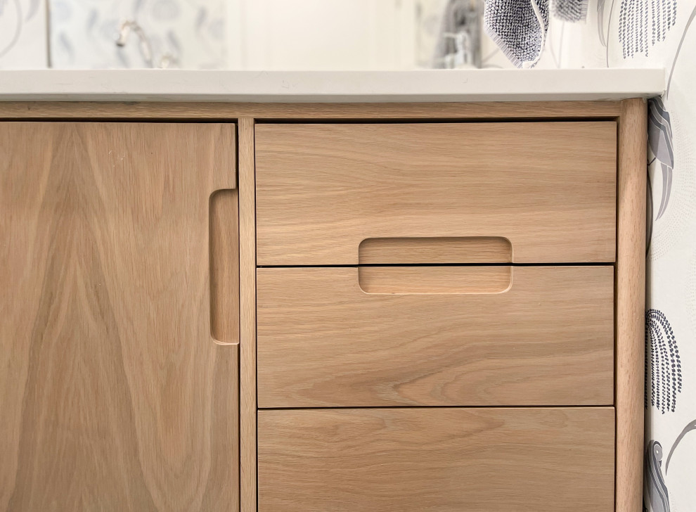 Blue Bird Bathroom | Greenwood Village, CO | Boho Modern