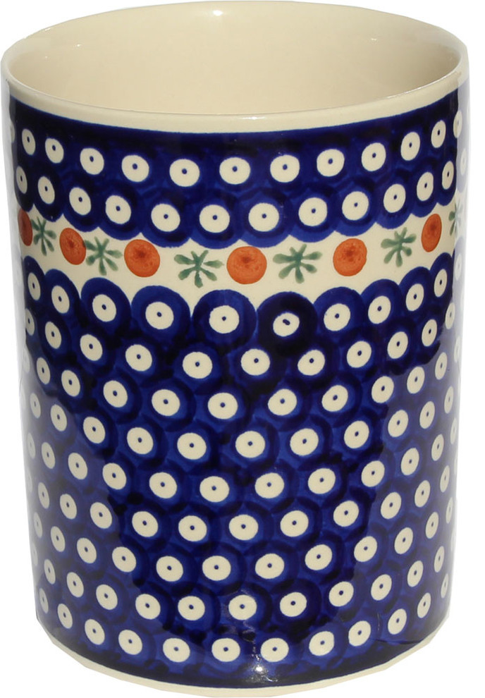 Polish Pottery Utensil Jar, Pattern Number: 41