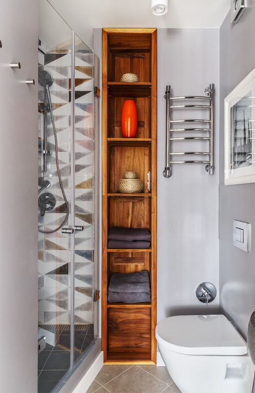 Wooden Harmony: Bathroom Storage for Small Spaces