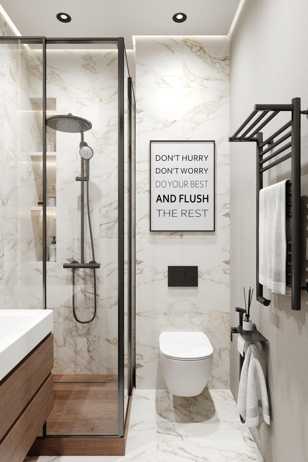 Современный стиль с синими акцентами в дизайне интерьера квартиры в ЖК "Цивилиза