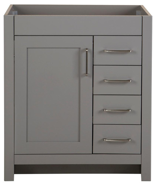 30 Wide Bath Vanity Cabinet Only In Sterling Gray