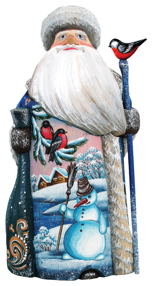 Snowman Play Handcarved Santa Traditional Holiday Accents And Figurines By G Debrekht