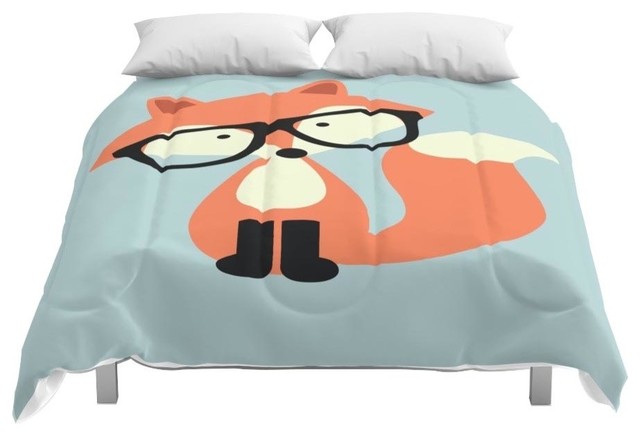 Society6 Hipster Red Fox Comforter Contemporary Comforters And