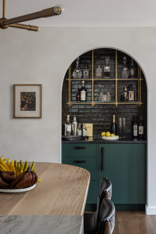 Inspiration for a contemporary home bar remodel in DC Metro