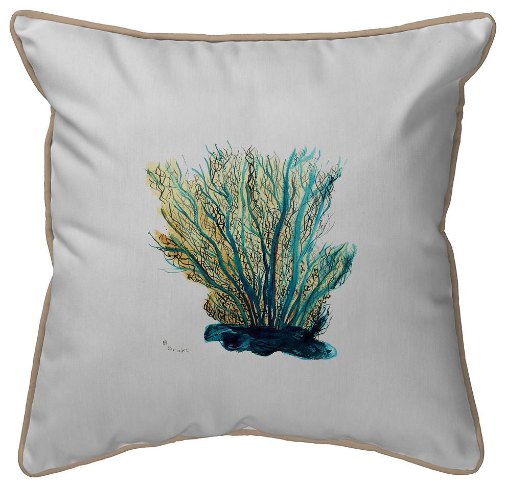 Blue Coral Small Indoor/Outdoor Pillow 12x12 Set of Two, 12 inches x