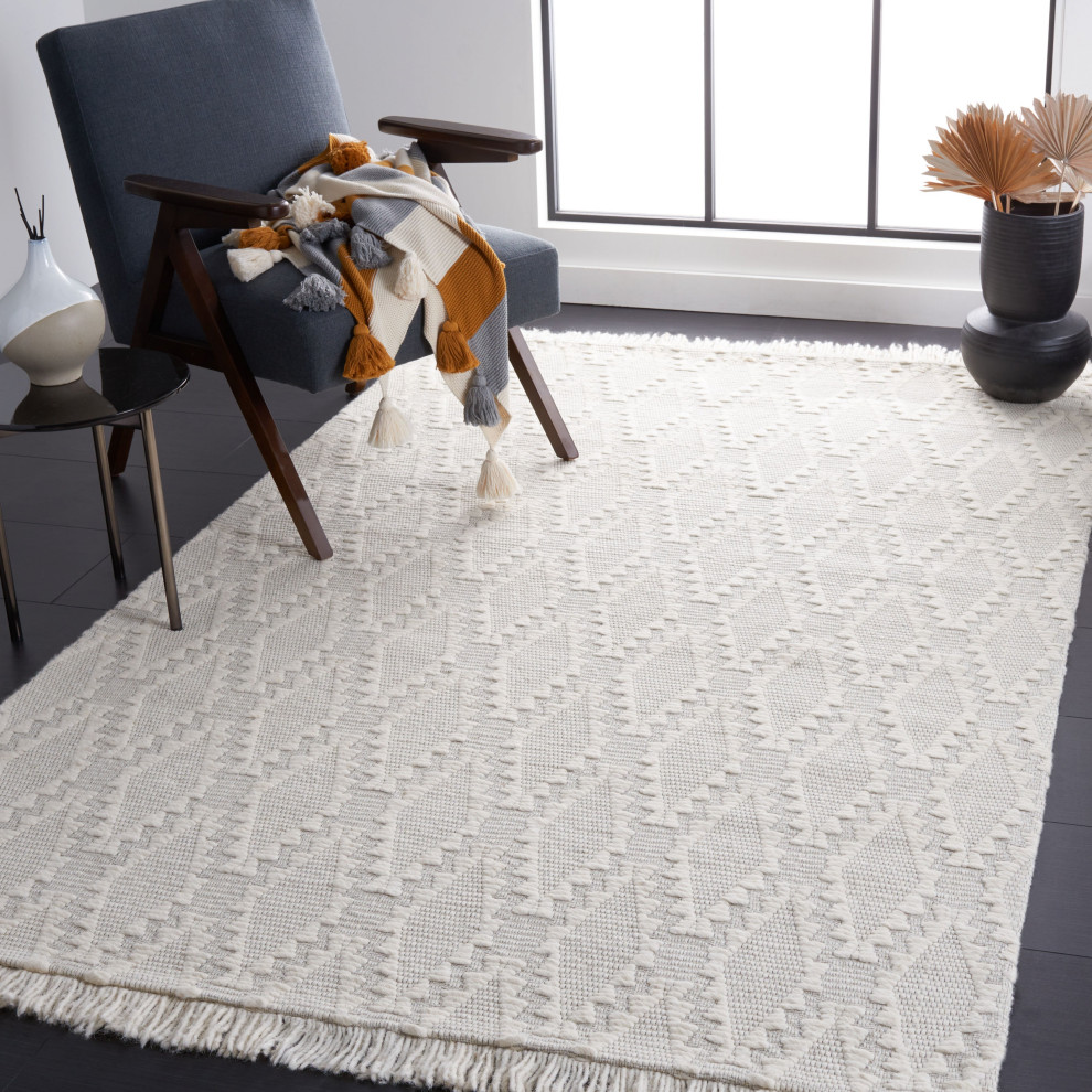 Safavieh Marbella Mrb202A Geometric Rug, Ivory, 2'3"x8' Runner Scandinavian Hall And Stair