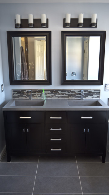 Urban Chic Double Bathroom Remodel - Contemporary - Bathroom - New York ...