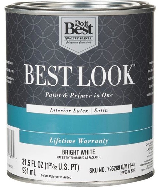 Best Look Latex Paint and Primer in 1Satin Interior Wall Paint