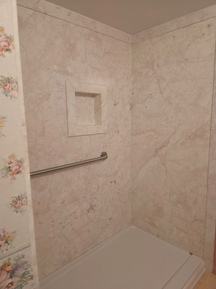Flexstone shower and new vanity update