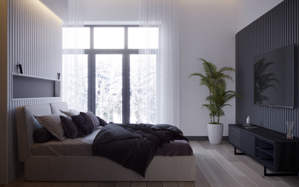 Спальня. Дизайн-проект таун-хауса в Новогорске