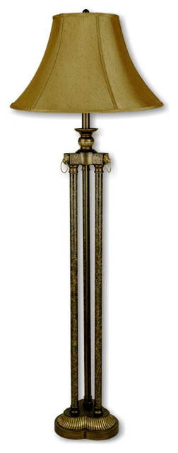 3-pillar floor lamp, antique gold - traditional - floor lamps - 3-pillar floor lamp, antique gold - traditional - floor lamps -