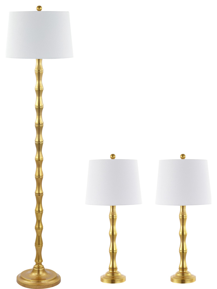 Aurelia Floor and Table Lamp, 3Piece Set Traditional Lamp Sets