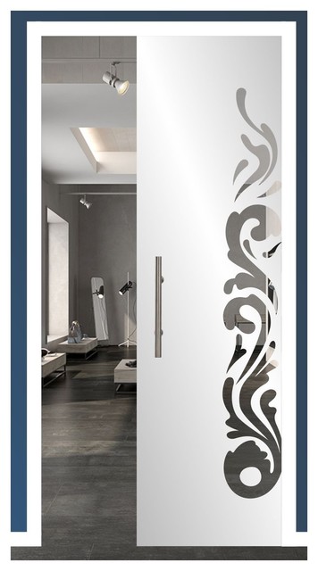 Frameless Gl Pocket Sliding Door Frosted Privacy Opaque Frameless Gl Pocket Sliding Door Frosted Privacy Opaque 28 X80 Positive