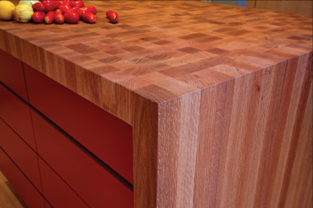 Berkeley Waterfall Butcher Block Contemporary Kitchen San