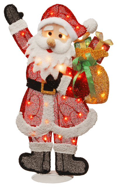 Pre Lit 31 Tinsel Santa