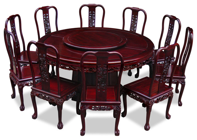 66 Rosewood Imperial Dragon Design Round Dining Table With 10 Chairs Asian Sets By China Furniture And Arts - Round Rosewood Dining Table And Chairs 66 Rosewood Imperial Dragon Design Round Dining Table With 10 Chairs Asian Sets By China Furniture And Arts - Round Rosewood Dining Table And Chairs