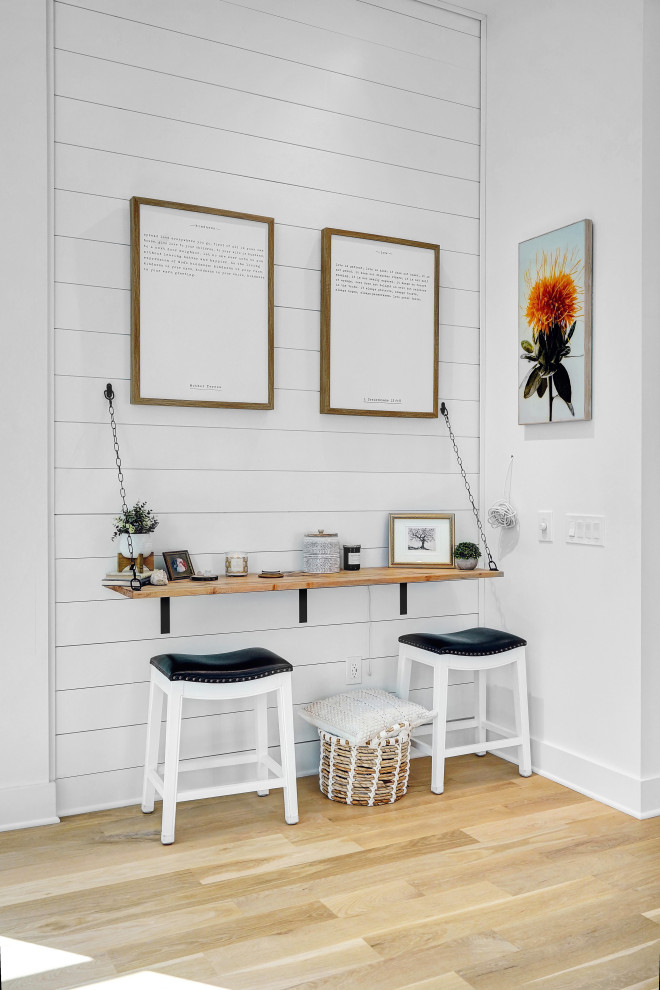 Shiplap Wall Nook with Floating Desk – Home Addition in Florham Park, NJ | WA Co