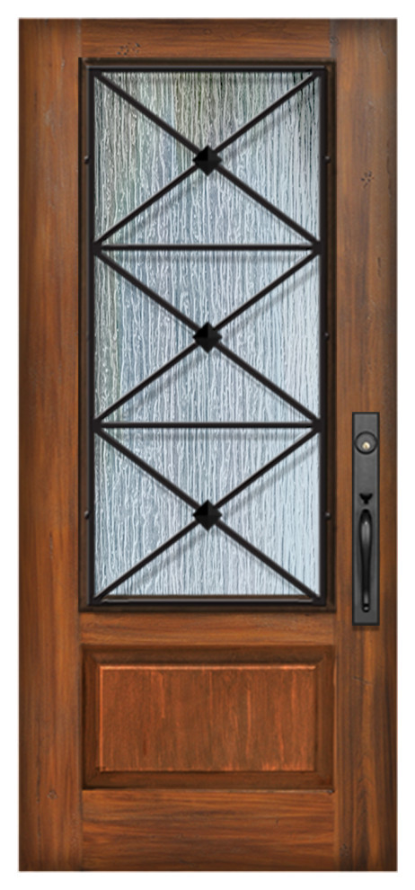 Republic Fiberglass Door, Rain Glass, Left Hand Inswing