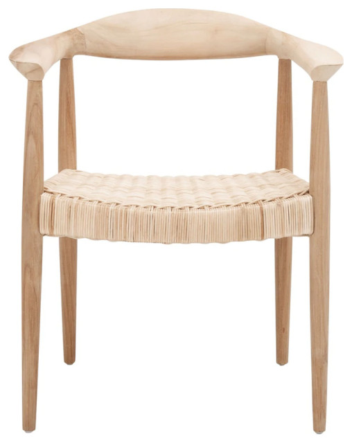 Yukon Rope Rattan Accent Chair, Natural Rattan Seat Set of 2