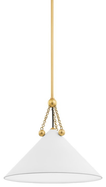 Mitzi Kalea 1 Light 15" Pendant, Aged Brass/Soft White - H784701S-AGB-SWH