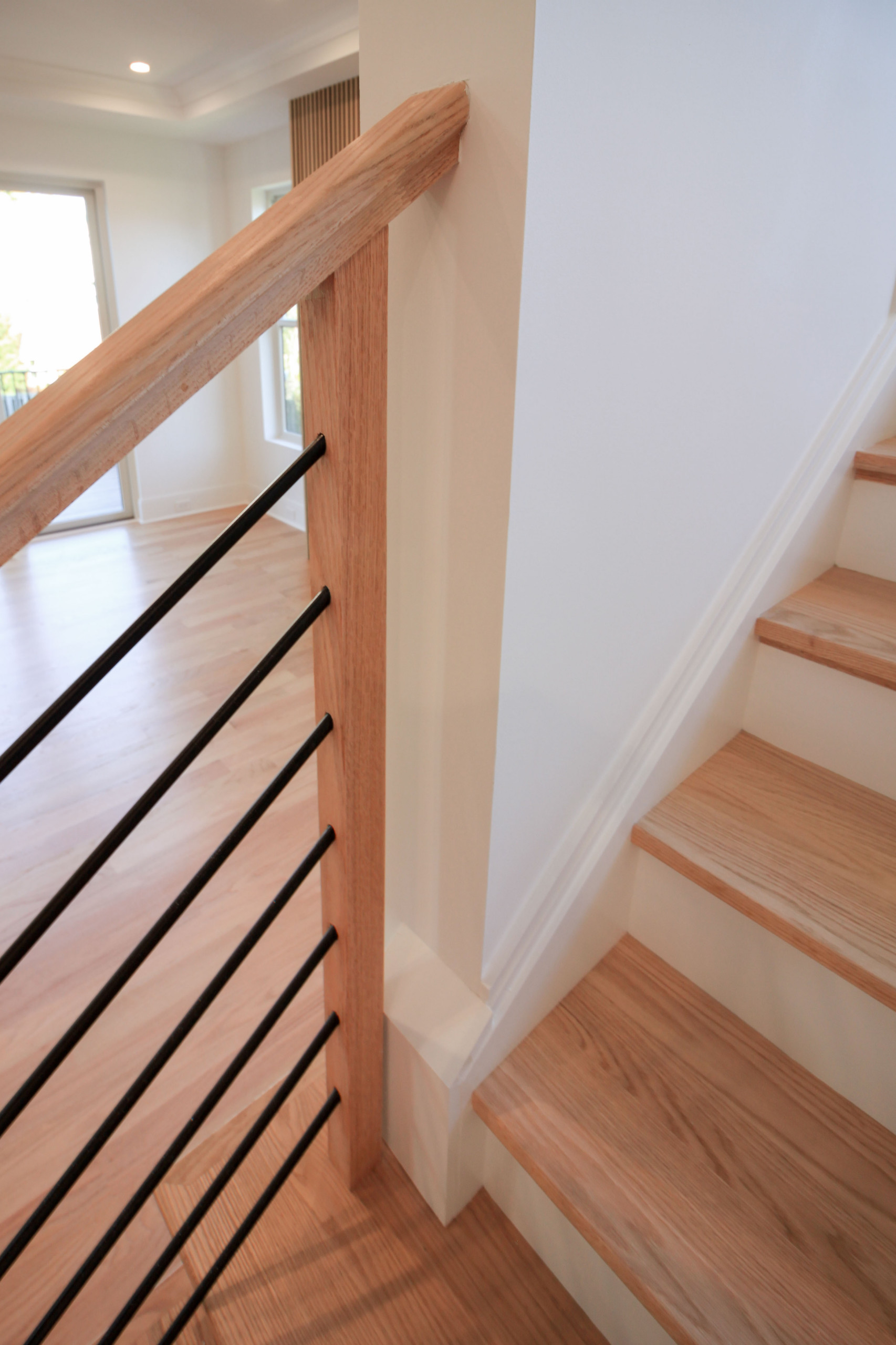 94_Neutral Color Floating Staircase with Metal Balusters, Bethesda MD 20817