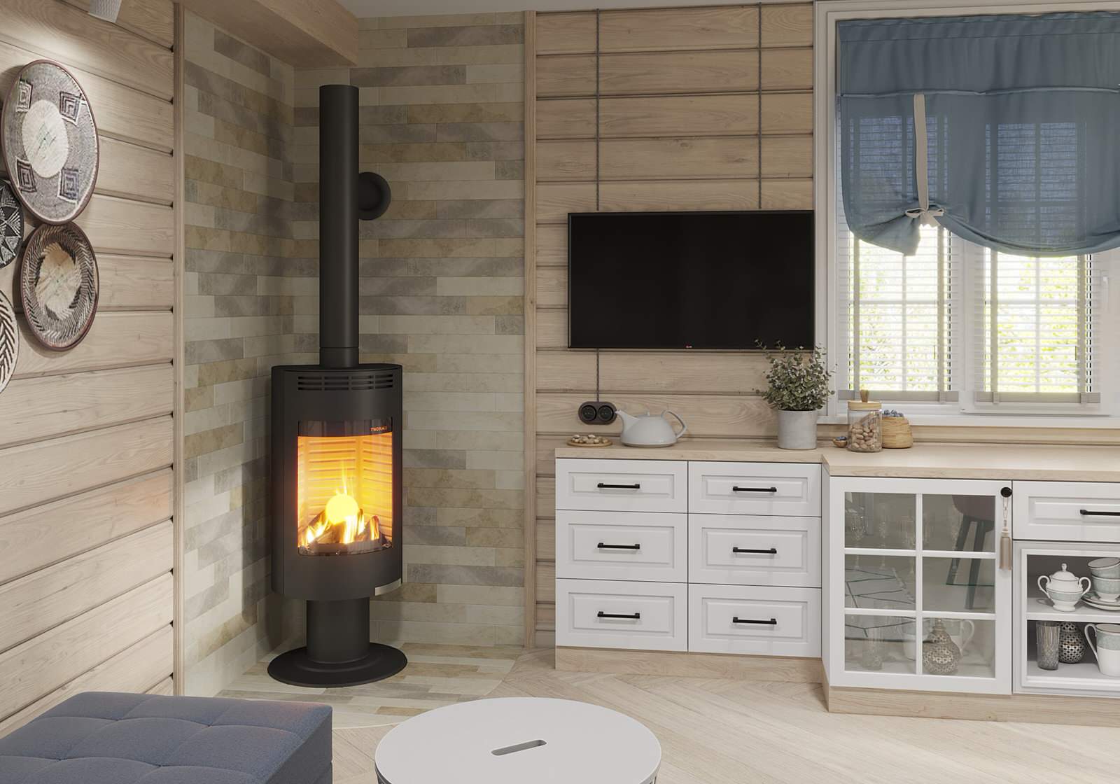 Дизайн интерьера срубного дома