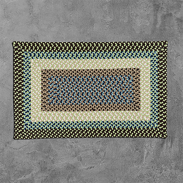Montego Bright Brown 11' Square, Square, Braided Rug Farmhouse