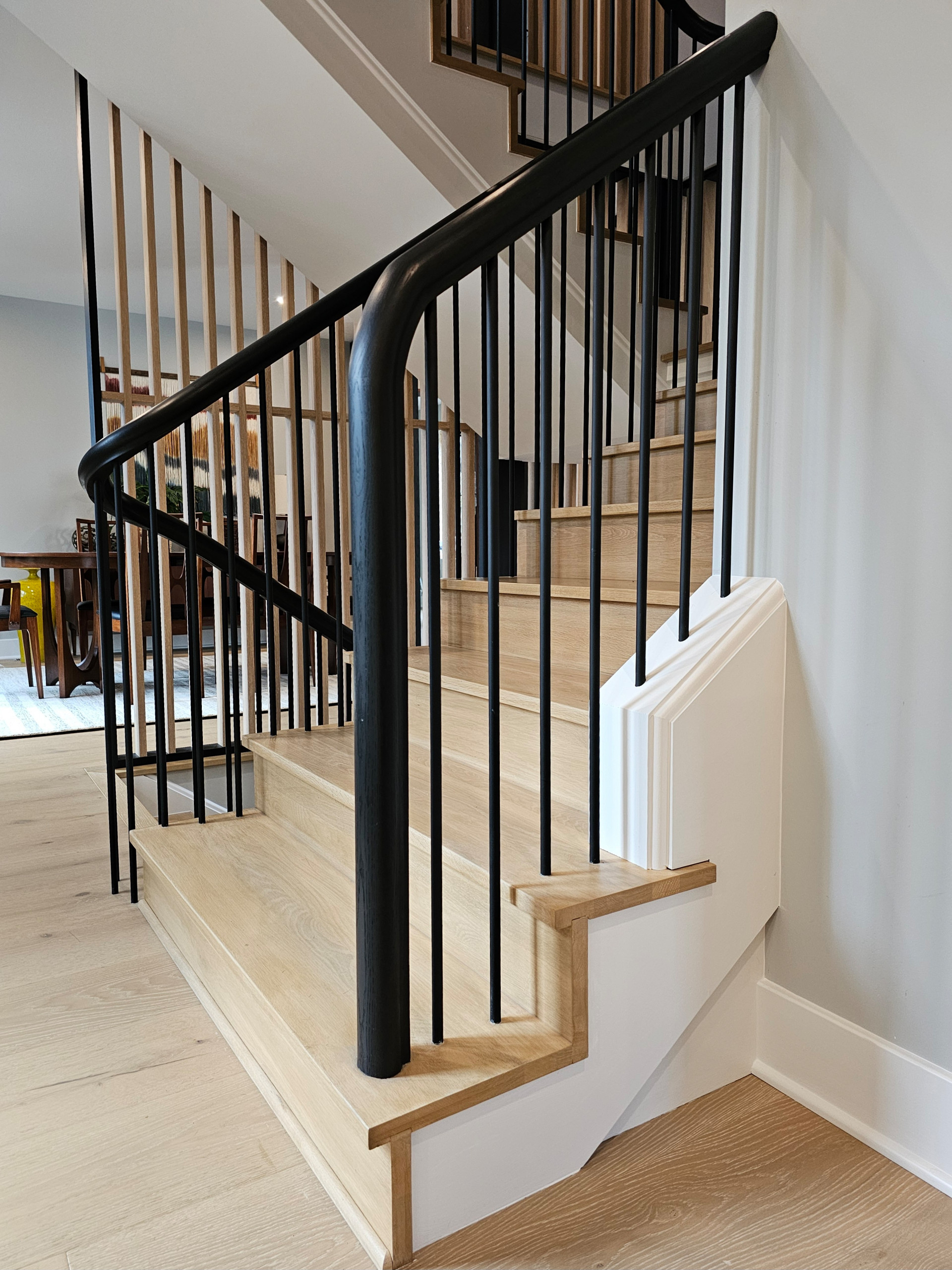 115_Stunning Continuous Rail System on 3 Story Floating Stairs; Arlington, VA 22