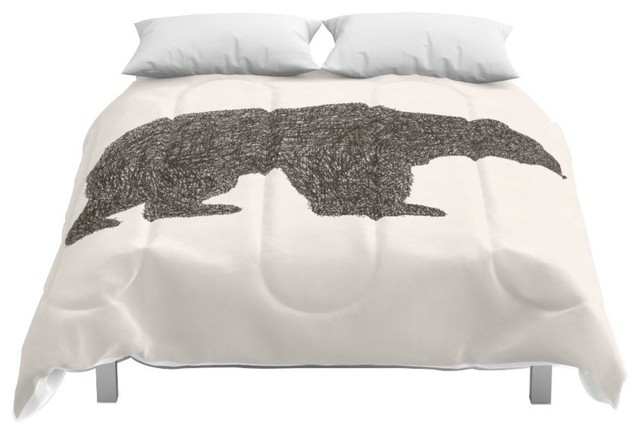 Society6 Grizzly Bear Comforter Contemporary Comforters And