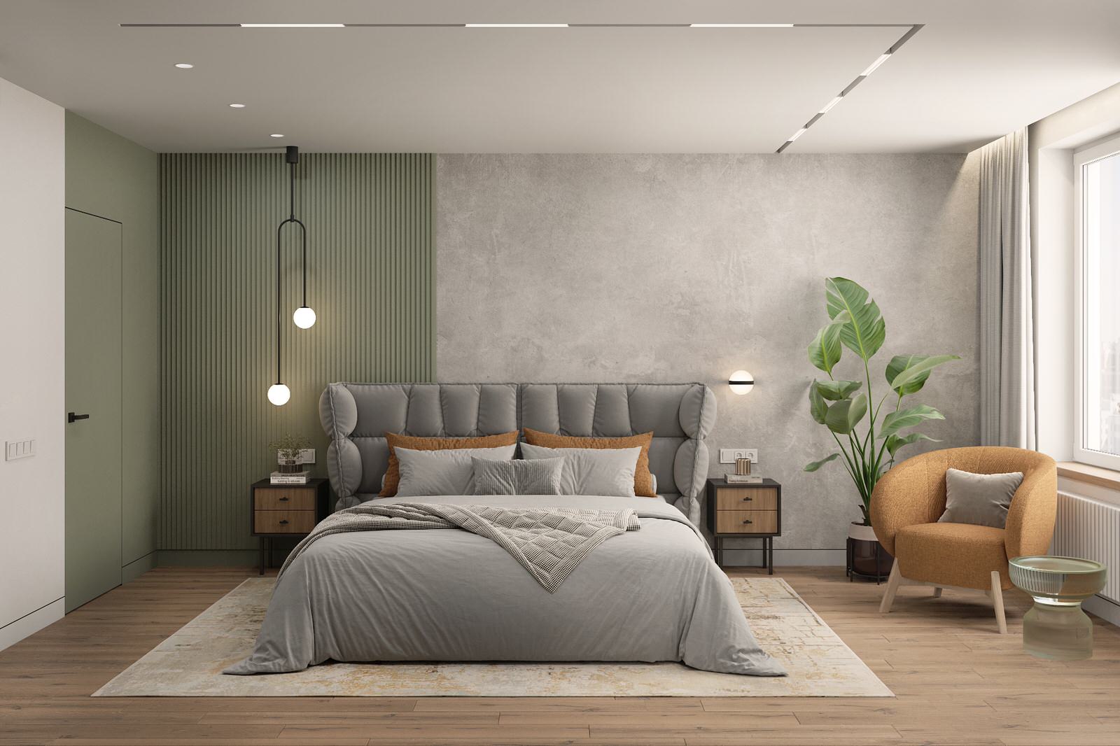 ЖК "Квартал Галактика", квартира в зеленом цвете.