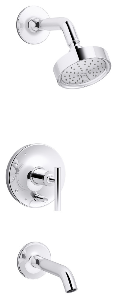 Kohler Purist Dusch- & Badarmatur-Set – Gebürstetes Nickel, Mit Einhandgriff & Umschalter