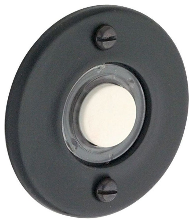 Wired Round Bell Button Door Bells - Oil-Rubbed Bronze in Oil Rubbed Bronze