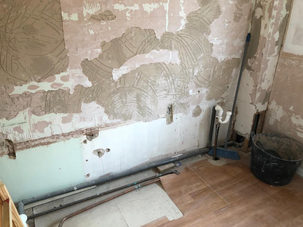Stripping out the old bathroom & re directing pipework for new layout