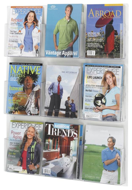 Clear2c 9 Magazine Display Rack in Clear Finish
