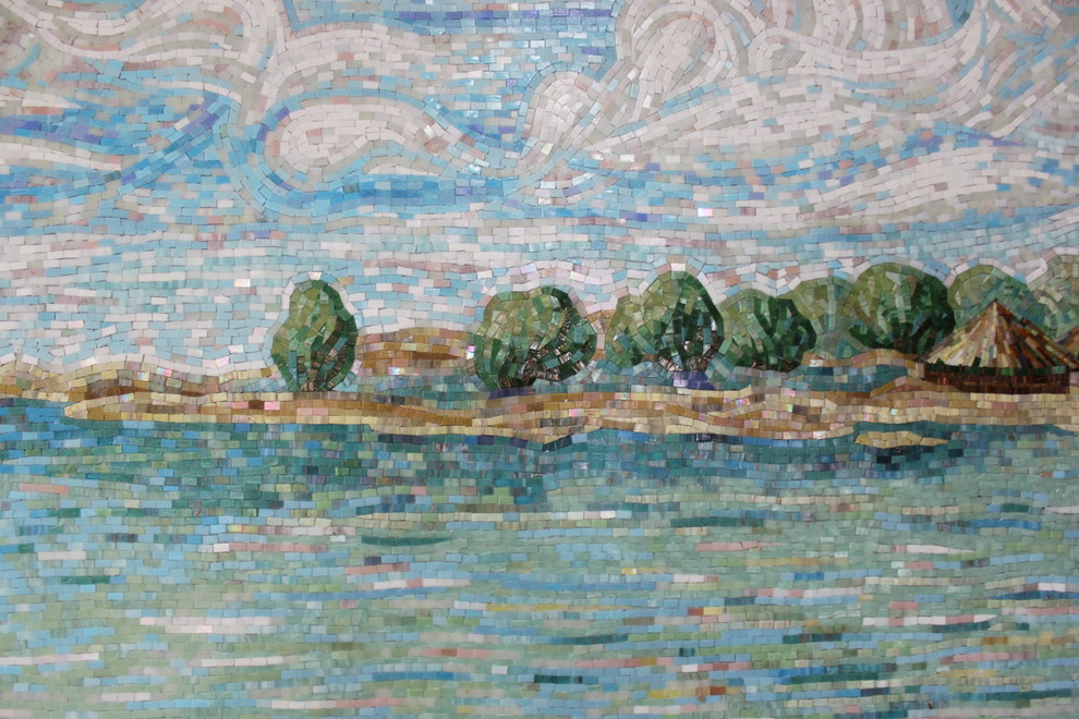 Мозаичные панно "Морской пейзаж". материал: стеклянная мозаика.