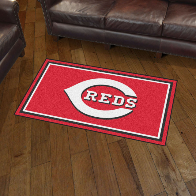 MLB Cincinnati Reds Rug 3'x5' Contemporary Novelty Rugs by